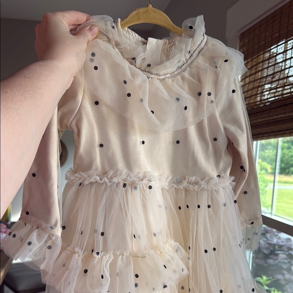 PEPPER Cream Polka Dot Tulle Dress